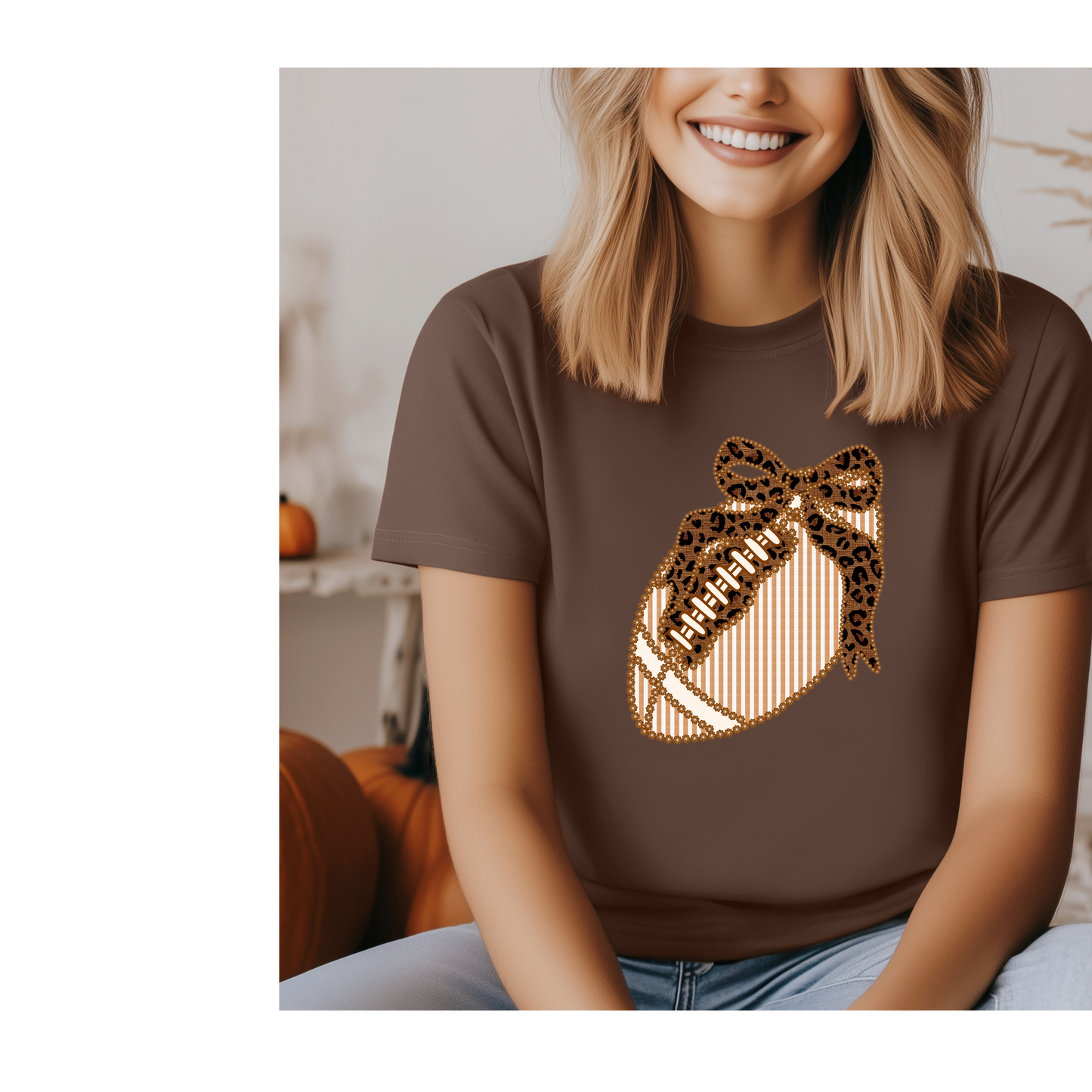 Football Coquette Faux SeerSucker Tee