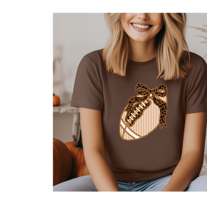 Football Coquette Faux SeerSucker Tee
