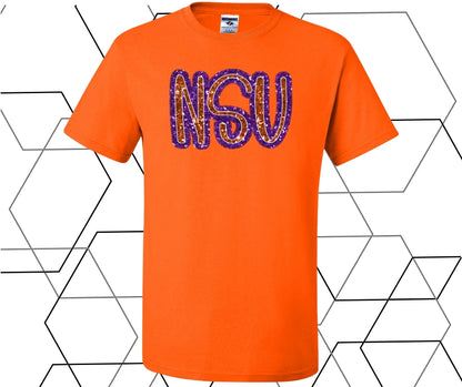 NSU Faux Glitter Graphic Tee