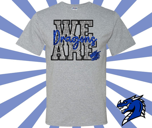 We are Dragons Faux Rhinestone Graphic Tee